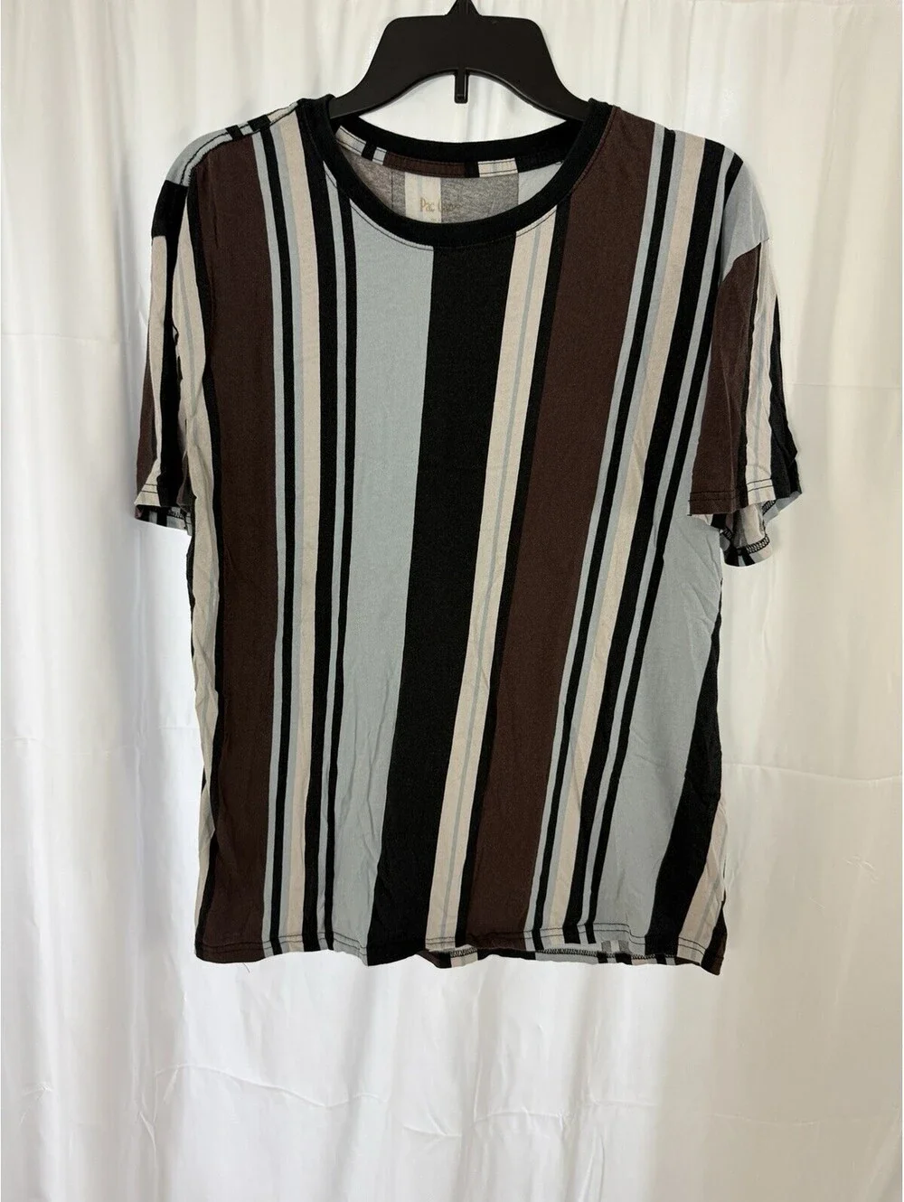 Pac Sun Striped T-Shirt Men’s Multicolor Cotton Size L FREE SHIPPING